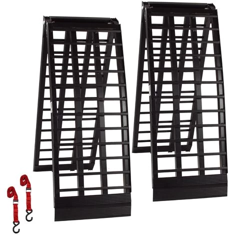 BAUMARKTPLUS 2x TrutzHolm® Alu Auffahrrampe Heavy Duty 680 Kg Klappbar Motorradrampe Schwarz 1 BAUMARKTPLUS 2x TrutzHolm® Alu Auffahrrampe Heavy Duty 680 Kg Klappbar Motorradrampe Schwarz