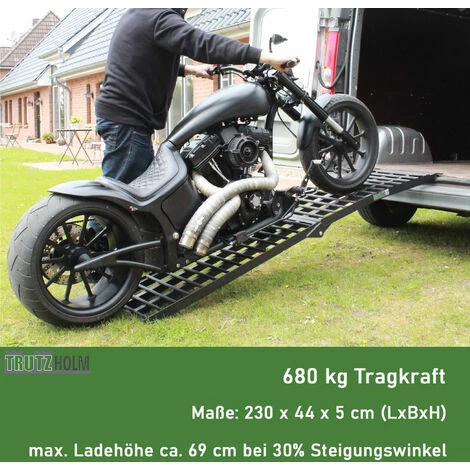 BAUMARKTPLUS 2x TrutzHolm® Alu Auffahrrampe Heavy Duty 680 Kg Klappbar Motorradrampe Schwarz 2 BAUMARKTPLUS 2x TrutzHolm® Alu Auffahrrampe Heavy Duty 680 Kg Klappbar Motorradrampe Schwarz – Bild 2