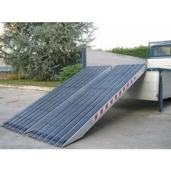 LADERAMPE-EXPERTEN - MATISERE Aluminium Laderampe 2m Mit Gummiauflage: Breite 480mm, Ladehöhe 600mm - Als Einzelstück - M120S/4/20RU