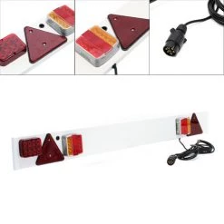 WILTEC Anhänger LED Lichtleiste 7-polig, Breite 137cm & 6m Kabel, U.a. Rücklicht, Bremslicht & Blinklicht