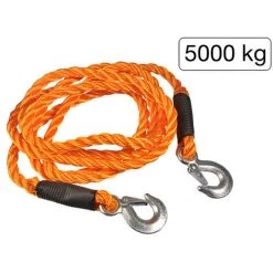 MISO TOOLS Abschleppseil 4m - Elastisch Und Robust - Aus Kunstfaser Orange - Belastbarkeit Max. 5000 Kg
