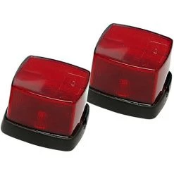 MISO TOOLS 2x Anhänger Positionslicht Rot Heckleuchte 60x65mm Begrenzungslicht Umrißleuchte Markierungsleuchte