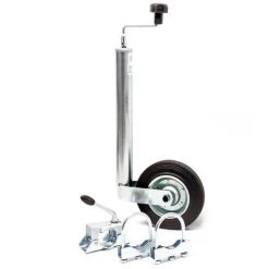 WILTEC Stützrad Für Anhänger Inkl. Klemmhalter & Schellen, Bis 150 Kg Stützlast, 48 Mm