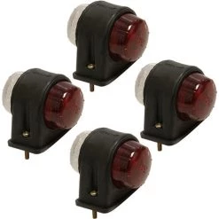 MISO TOOLS 4 Stück Positionslichter Anhänger Rot Weiß 12V Umrissleuchte Flach Gummigehäuse Robust Begrenzungsle