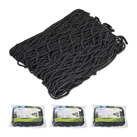 RELAXDAYS 4 X Anhängernetz, Gepäcknetz Zur Ladungssicherung, Reißfest, Flexibel, Dehnbar Bis 3x2 Meter, Abdecknetz, Schwarz 1 RELAXDAYS 4 X Anhängernetz, Gepäcknetz Zur Ladungssicherung, Reißfest, Flexibel, Dehnbar Bis 3x2 Meter, Abdecknetz, Schwarz