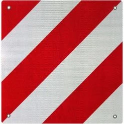 WILTEC Warntafel Spanien Aluminium Mit Ösen 500x500mm Reflektierend Rot-weiß Für Heckträger / Fahrradträger