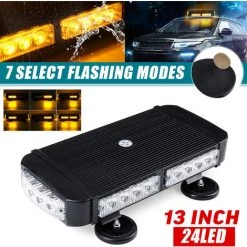 INSMA 72W LED Rundumleuchte Blinklicht Warnleuchte Blitz Gelb LKW Anhänger Wasserdicht