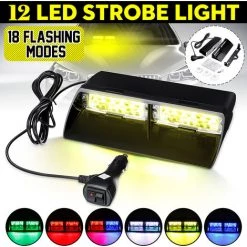 INSMA 12LED 36W Auto Warnleuchte Blitzlicht Dash Strobe Notfall Frontblitzer ##□