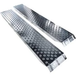 VOUNOT 2x Auffahrrampe Aus Verzinkter Stahl, Rutschfest Laderampe,135 Cm, Maximale Last 400kg