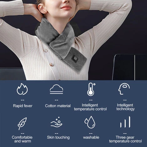 ASUPERMALL Warmer Winterschal Unisex USB, Der Grau Aufladt 3 ASUPERMALL Warmer Winterschal Unisex USB, Der Grau Aufladt – Bild 3