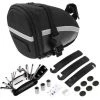 ROSWHEEL 13196 Polstertasche + 3 Schwarze Brechstangen + 6 Reifenpatches + Blaue Flecken + 16 In 1 Fahrradwerkzeugset