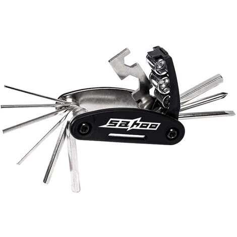 ROSWHEEL 13196 Polstertasche + 3 Schwarze Brechstangen + 6 Reifenpatches + Blaue Flecken + 16 In 1 Fahrradwerkzeugset 5 ROSWHEEL 13196 Polstertasche + 3 Schwarze Brechstangen + 6 Reifenpatches + Blaue Flecken + 16 In 1 Fahrradwerkzeugset – Bild 5