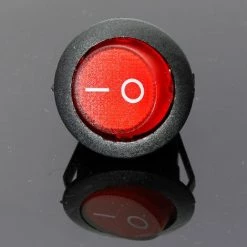 MANTA 3 Pin Ein / Aus SPST LED Leuchtet Runder Wippschalter Auto Armaturenbrett Armaturenbrett Boot LKW Wohnmobil Boot ATV Home Rot Rot 1