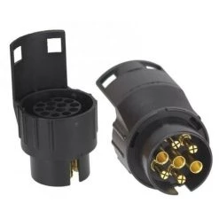 MARKENLOS 2er Set Adapterstecker Für Anhänger, KFZ 7-polig (Fahrzeug) Auf 13-polig (Anhänger)