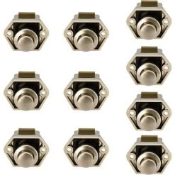 10PCS Mini Druckknopf Schubladenschrank Türschloss Wohnwagen Wohnmobil Nickel Bootsverriegelungsknopf SOEKAVIA