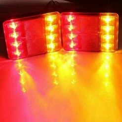 TOOLOFLIFE  2X 12V Rückleuchten Set Universal 8LED Rücklichter Rückfahrlicht Autokennzeichen Beleuchtung Anhängerbeleuchtung Rücklicht Kennzeichenbeleuchtung Für Trailer Truck Anhänger Usw -Anhänger & Zubehör Verkäufe 33540897 5
