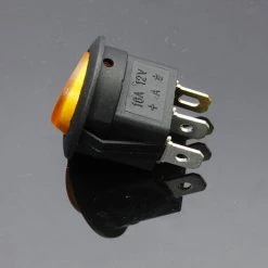 MANTA 3 Pin Ein / Aus SPST LED Leuchtet Runder Wippschalter Auto Armaturenbrett Armaturenbrett Boot LKW RV Boot ATV Home Gelb -Anhänger & Zubehör Verkäufe 33814936 5