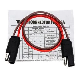 HAPPYSHOPPING 2-poliger Anhängeranschlussstecker Anhängerbeleuchtung Kabelbaum Flachstecker Verlängerungskabel 18*2AWG Drahtanschluss,AC-Farb -Anhänger & Zubehör Verkäufe 36696436 5