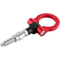 BARES Auto Abschlepphaken, Keesno Universal Auto Tow Trailer Kit Abschleppring Aluminiumlegierung Abschlepphaken (Rot)