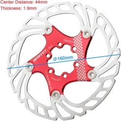ASUPERMALL 160mm / 180mm / 203mm Schwimmend Gelagerte Bremsscheibe Mit 6-Loch Fur MTB Mountainbike, Modell: 160mm Rot -Anhänger & Zubehör Verkäufe 36996156 4