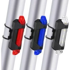 ASUPERMALL 3pcs Super Bright USB Wiederaufladbare Fahrrad Rucklicht Radfahren Fahrrad Rucklicht Sicherheitswarnlampe