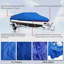 ASUPERMALL Bootsabdeckung Wasserdicht Silber Reflektierend Passend Fur V-HULL TRI-HULL Fischerboot Runabout Bass Boat Heavy Duty Trailerable Fishing SKI Schutz -Anhänger & Zubehör Verkäufe 37638561 3