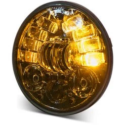 HAPPYSHOPPING New Brightest DOT Approved 80W 5-3/4'' 5,75'' Runder LED-Projektionsscheinwerfer Für Motorräder Schwarz 1 Stück,Schwarz