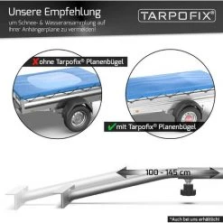Tarpofix® Anhängerplane 257,5 X 134,5 X 8 Cm Inkl. Planenseil - Randverstärkte PKW Anhänger Flachplane Abdeckplane - U.a. Passend Für Stema ALU & Pongratz LPA / EPA Modelle -Anhänger & Zubehör Verkäufe 39419728 5