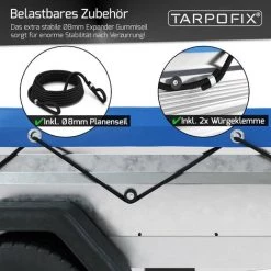 Tarpofix® Anhängerplane 256 X 145 X 8 Cm Inkl. Planenseil - Randverstärkte PKW Anhänger Flachplane Abdeckplane - U.a. Passend Für Pongratz LPA 250/13 Modelle -Anhänger & Zubehör Verkäufe 39493481 4