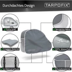Tarpofix® Deichselhaube Abdeckhaube Mit Doppelt Klickverschluss - Extra Große & Wasserfeste Deichselabdeckung - Anhänger & Wohnwagen Deichselschutzhülle - Deichselabdeckhaube -Anhänger & Zubehör Verkäufe 39493488 5