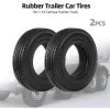 ASUPERMALL 2pcs Anhanger Auto Gummireifen Fur 1:14 Tamiya Traktor Truck RC Kletteranhanger