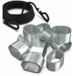 Tarpofix® Würgeklemmen Quetschhülsen Für Gummiseil & Expanderseil 8mm (10 Stk.) | Pressklemmen Für Anhänger Planenseil | Nichtrostende & Robuste Seilklemmen Presshülsen