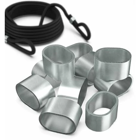 Tarpofix® Würgeklemmen Quetschhülsen Für Gummiseil & Expanderseil 8mm (10 Stk.) | Pressklemmen Für Anhänger Planenseil | Nichtrostende & Robuste Seilklemmen Presshülsen 1 Tarpofix® Würgeklemmen Quetschhülsen Für Gummiseil & Expanderseil 8mm (10 Stk.) | Pressklemmen Für Anhänger Planenseil | Nichtrostende & Robuste Seilklemmen Presshülsen