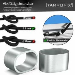 Tarpofix® Würgeklemmen Quetschhülsen Für Gummiseil & Expanderseil 8mm (10 Stk.) | Pressklemmen Für Anhänger Planenseil | Nichtrostende & Robuste Seilklemmen Presshülsen 7 Tarpofix® Würgeklemmen Quetschhülsen Für Gummiseil & Expanderseil 8mm (10 Stk.) | Pressklemmen Für Anhänger Planenseil | Nichtrostende & Robuste Seilklemmen Presshülsen -Anhänger & Zubehör Verkäufe 41552133 3