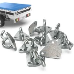 Tarpofix® Dreiloch Planenhaken Mit Öse (10 Stk.) | Kombi Netzhaken Aus Verzinktem Guss | Anhänger Haken Zur Befestigung Von Anhängerplanen & Anhängernetze | Abspannhaken