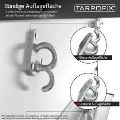 Tarpofix® Dreiloch Planenhaken Mit Öse (10 Stk.) | Kombi Netzhaken Aus Verzinktem Guss | Anhänger Haken Zur Befestigung Von Anhängerplanen & Anhängernetze | Abspannhaken -Anhänger & Zubehör Verkäufe 42671725 3