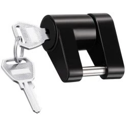 ASUPERMALL 1/4 Zoll Schwarzer Auto-Koppler-Sperre-Anhanger-Hitch-Koppler-Schloss Fur RV-LKW-Boot-Anhanger-Auto-Camper-Van