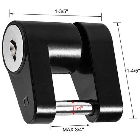 ASUPERMALL 1/4 Zoll Schwarzer Auto-Koppler-Sperre-Anhanger-Hitch-Koppler-Schloss Fur RV-LKW-Boot-Anhanger-Auto-Camper-Van 4 ASUPERMALL 1/4 Zoll Schwarzer Auto-Koppler-Sperre-Anhanger-Hitch-Koppler-Schloss Fur RV-LKW-Boot-Anhanger-Auto-Camper-Van – Bild 4