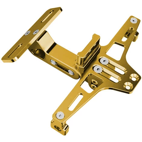 ASUPERMALL Motorrad-Kennzeichenhalterung Mit LED-Leuchten Kennzeichenhalter Aluminiumlegierung Universalgold 1 ASUPERMALL Motorrad-Kennzeichenhalterung Mit LED-Leuchten Kennzeichenhalter Aluminiumlegierung Universalgold