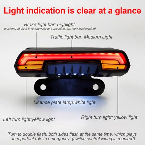 ASUPERMALL Universal 12-80V-Lenkung + Fahren + Bremsen + Kennzeichen-Plattenlampe + Dual-blinkende Schwellenlampe Fur Motorradstraße Fahrrad Cruiser Chopper 4 ASUPERMALL Universal 12-80V-Lenkung + Fahren + Bremsen + Kennzeichen-Plattenlampe + Dual-blinkende Schwellenlampe Fur Motorradstraße Fahrrad Cruiser Chopper – Bild 4