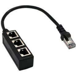 ASUPERMALL RJ45 Weibliche 1 Bis 3Port-Buchse-Adapter-Schnittstelle, RJ45-Netzwerk-Splitter-Adapter, Ethernet-Kabel-Extender-Stecker, Ethernet-Buchse-Anschlussadapter