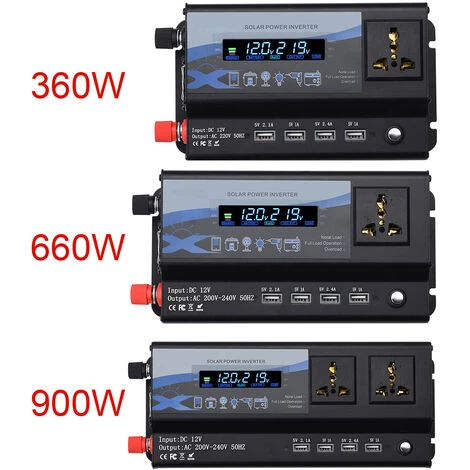 ASUPERMALL 360W Power Inverter Car 12V DC In 220 V AC-Wandler Mit LCD-Display Und LED-Licht 4 USB-Anschlusse Autoladegerat-Ports Fur Smartphones Laptops-Tabletten 2 ASUPERMALL 360W Power Inverter Car 12V DC In 220 V AC-Wandler Mit LCD-Display Und LED-Licht 4 USB-Anschlusse Autoladegerat-Ports Fur Smartphones Laptops-Tabletten – Bild 2