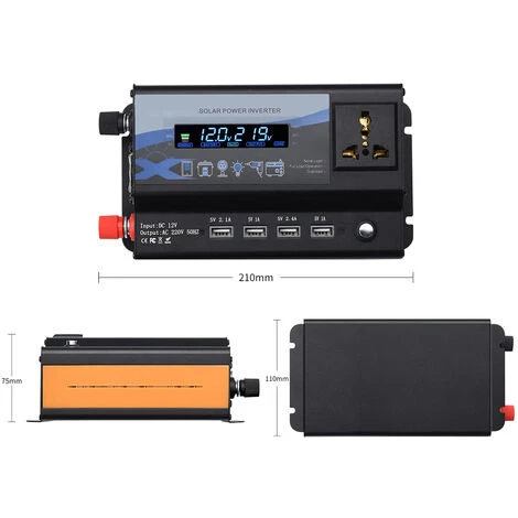 ASUPERMALL 360W Power Inverter Car 12V DC In 220 V AC-Wandler Mit LCD-Display Und LED-Licht 4 USB-Anschlusse Autoladegerat-Ports Fur Smartphones Laptops-Tabletten 3 ASUPERMALL 360W Power Inverter Car 12V DC In 220 V AC-Wandler Mit LCD-Display Und LED-Licht 4 USB-Anschlusse Autoladegerat-Ports Fur Smartphones Laptops-Tabletten – Bild 3