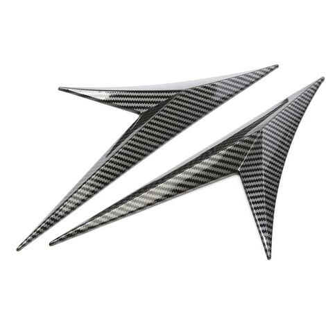 ASUPERMALL Auto Spoiler Seitenflugellippe 2 Stucke Schwarz Kohlefaserblattform V-formig Kein Logo Fur Alle Fahrzeuge 4 ASUPERMALL Auto Spoiler Seitenflugellippe 2 Stucke Schwarz Kohlefaserblattform V-formig Kein Logo Fur Alle Fahrzeuge – Bild 4