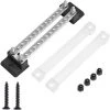 ASUPERMALL Dual-Zeilen 12 Positionen Klemme 130A / 150A Sammelschienenbock & Cover Fur Autoboot Marine Power Verteiler Klemmenblock 24 Schrauben + 4 Stollen