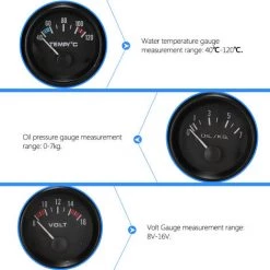 ASUPERMALL 52mm 3-in-1-Volt-Meter + Wasser-Temp-Gauge + Olmesser-Kit-Voltmeter- Oder Oltemperaturanzeige -Anhänger & Zubehör Verkäufe 43215803 5