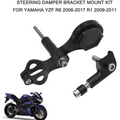 ASUPERMALL Dampferhalterung Lenkungsdampferhalterung Halterung Kit Motorrad Lenkungsdampfer Stabilisator Montagehalterung Ersatz Fur Yamaha YZF R6 2006-2017 R1 2009-2011