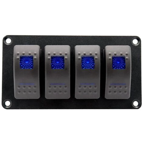 ASUPERMALL 4 Gang 5 Pin Rocker Switch Panel, Wasserdichte Ein-Aus-Backlit-Kippschalter Fur Autofahrzeug-Anhanger-Truck-SUV-Marineboot, Schiff, 12V, On-Off-Panel Mit LED 1 ASUPERMALL 4 Gang 5 Pin Rocker Switch Panel, Wasserdichte Ein-Aus-Backlit-Kippschalter Fur Autofahrzeug-Anhanger-Truck-SUV-Marineboot, Schiff, 12V, On-Off-Panel Mit LED