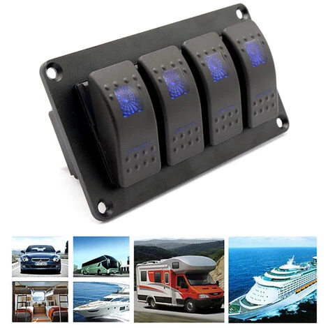 ASUPERMALL 4 Gang 5 Pin Rocker Switch Panel, Wasserdichte Ein-Aus-Backlit-Kippschalter Fur Autofahrzeug-Anhanger-Truck-SUV-Marineboot, Schiff, 12V, On-Off-Panel Mit LED 5 ASUPERMALL 4 Gang 5 Pin Rocker Switch Panel, Wasserdichte Ein-Aus-Backlit-Kippschalter Fur Autofahrzeug-Anhanger-Truck-SUV-Marineboot, Schiff, 12V, On-Off-Panel Mit LED – Bild 5