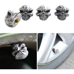 ASUPERMALL Aluminiumlegierung Ventilkappen Silber Bucktooth Typ Reifenventilstaubkappen Fur Auto, Motorrad, Fahrrad Und Fahrrad, 4 Packung